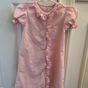 Love Me! Baby Girls Pink Dress Ruffle Collar Detail Short Sleeve Size 6M